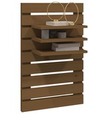 Nachtkastjes wandgemonteerd 2 st massief grenenhout honingbruin