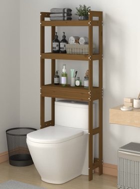 Toiletrek 63x26x171 cm massief grenenhout honingbruin