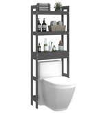 Toiletrek 63x26x171 cm massief grenenhout grijs