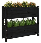 vidaXL Plantenbak 77x25x66 cm massief grenenhout zwart