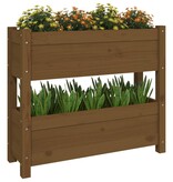 vidaXL Plantenbak 77x25x66 cm massief grenenhout honingbruin