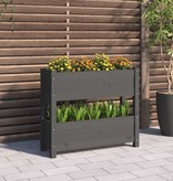 VidaXL Plantenbak 77x25x66 cm massief grenenhout grijs