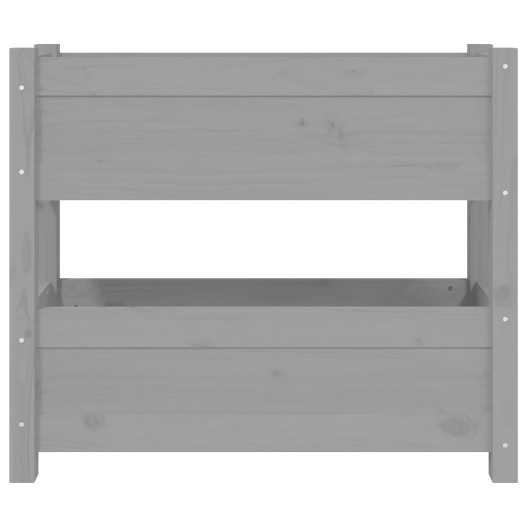 VidaXL Plantenbak 77x25x66 cm massief grenenhout grijs
