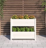 vidaXL Plantenbak 77x25x66 cm massief grenenhout wit