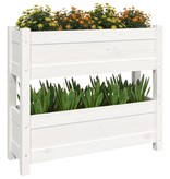 vidaXL Plantenbak 77x25x66 cm massief grenenhout wit