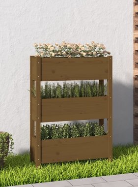 vidaXL Plantenbak 77x25x104,5 cm massief grenenhout honingbruin