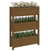 vidaXL Plantenbak 77x25x104,5 cm massief grenenhout honingbruin