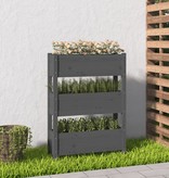 VidaXL Plantenbak 77x25x104,5 cm massief grenenhout grijs