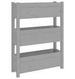 VidaXL Plantenbak 77x25x104,5 cm massief grenenhout grijs