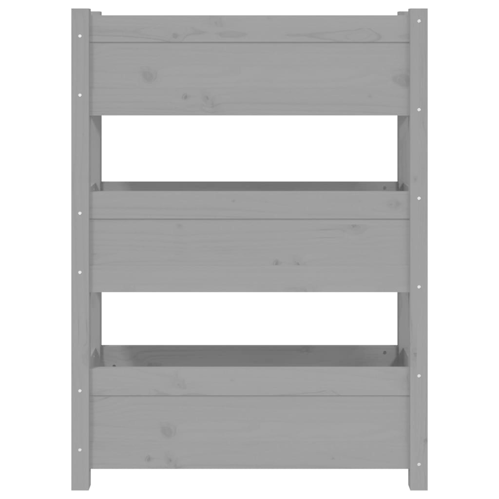 VidaXL Plantenbak 77x25x104,5 cm massief grenenhout grijs
