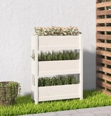 vidaXL Plantenbak 77x25x104,5 cm massief grenenhout wit