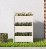 vidaXL Plantenbak 77x25x104,5 cm massief grenenhout wit