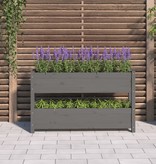 vidaXL Plantenbak 112x25x66 cm massief grenenhout grijs