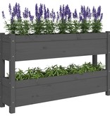 vidaXL Plantenbak 112x25x66 cm massief grenenhout grijs