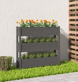 vidaXL Plantenbak 112x25x104,5 cm massief grenenhout grijs