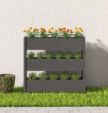 vidaXL Plantenbak 112x25x104,5 cm massief grenenhout grijs