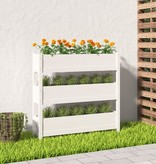 vidaXL Plantenbak 112x25x104,5 cm massief grenenhout wit