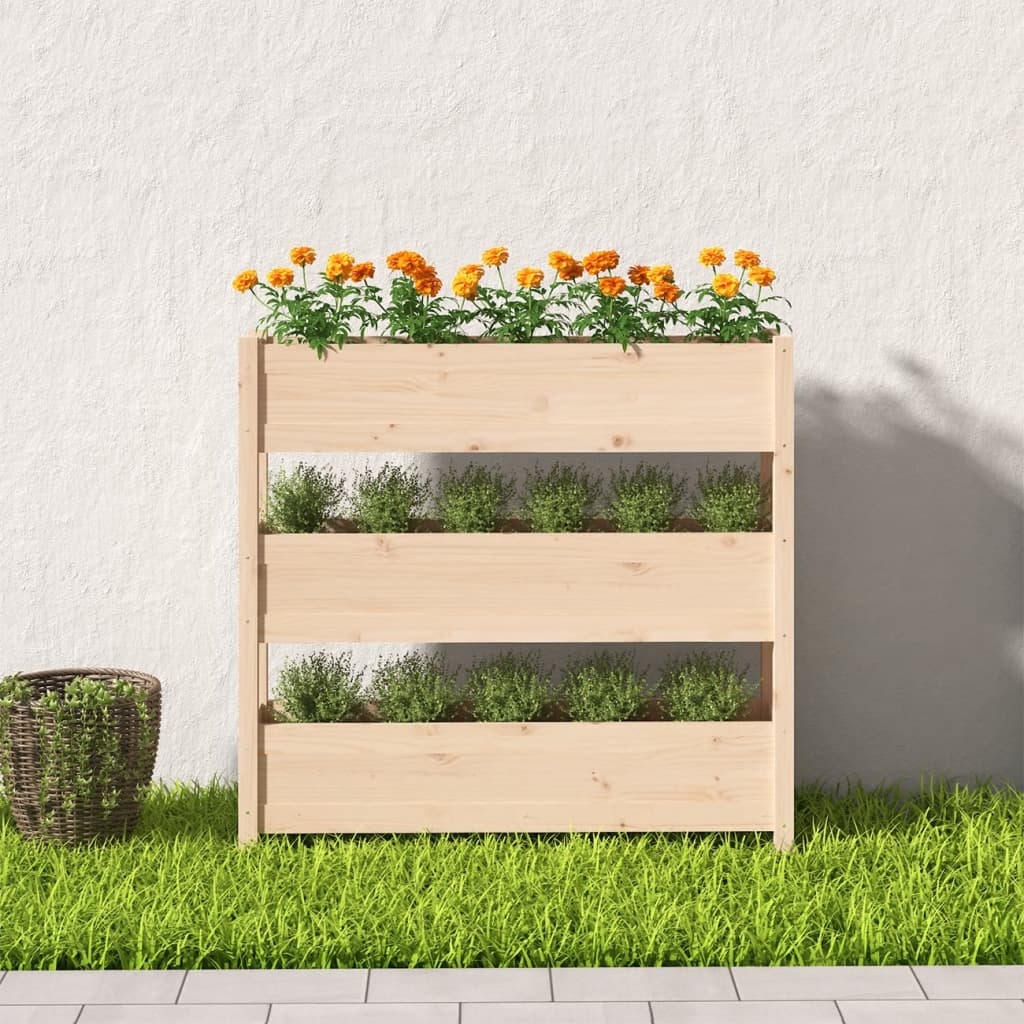 VidaXL Plantenbak 112x25x104,5 cm massief grenenhout