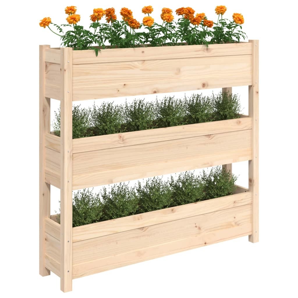 VidaXL Plantenbak 112x25x104,5 cm massief grenenhout