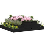 vidaXL Plantenbak 110x110x27 cm massief grenenhout zwart