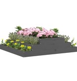 vidaXL Plantenbak 110x110x27 cm massief grenenhout grijs