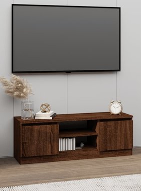 vidaXL Tv-meubel met deur 102x30x36 cm bruineikenkleurig