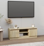 VidaXL Tv-meubel met deur 102x30x36 cm sonoma eikenkleurig