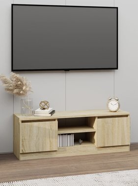 vidaXL Tv-meubel met deur 102x30x36 cm sonoma eikenkleurig