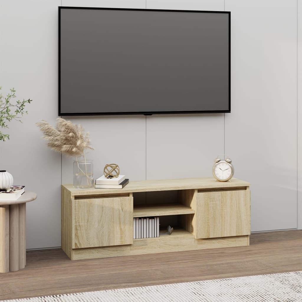 VidaXL Tv-meubel met deur 102x30x36 cm sonoma eikenkleurig