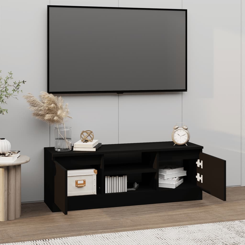 VidaXL Tv-meubel met deur 102x30x36 cm zwart