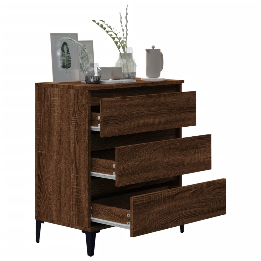 VidaXL Dressoir 60x35x70 cm bewerkt hout bruineikenkleurig