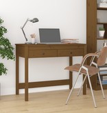 VidaXL Bureau met lades 100x50x78 cm massief grenenhout honingbruin