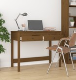 VidaXL Bureau met lades 100x50x78 cm massief grenenhout honingbruin