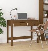 vidaXL Bureau met lades 100x50x78 cm massief grenenhout honingbruin