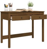 VidaXL Bureau met lades 100x50x78 cm massief grenenhout honingbruin