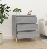 VidaXL Dressoir 60x30x75 cm bewerkt hout grijs sonoma eikenkleurig