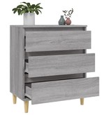 vidaXL Dressoir 60x30x75 cm bewerkt hout grijs sonoma eikenkleurig