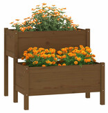 vidaXL Plantenbak 84,5x84x75 cm massief grenenhout honingbruin