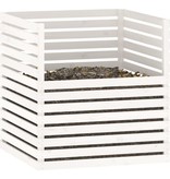 VidaXL Compostbak 100x100x102 cm massief grenenhout wit