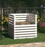 VidaXL Compostbak 80x80x78 cm massief grenenhout wit