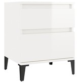 VidaXL Nachtkastje 40x35x50 cm hoogglans wit