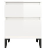 VidaXL Nachtkastje 40x35x50 cm hoogglans wit
