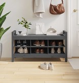 VidaXL Halbankje 110x40x60 cm massief grenenhout grijs