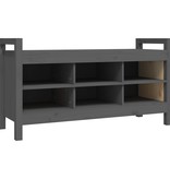 VidaXL Halbankje 110x40x60 cm massief grenenhout grijs