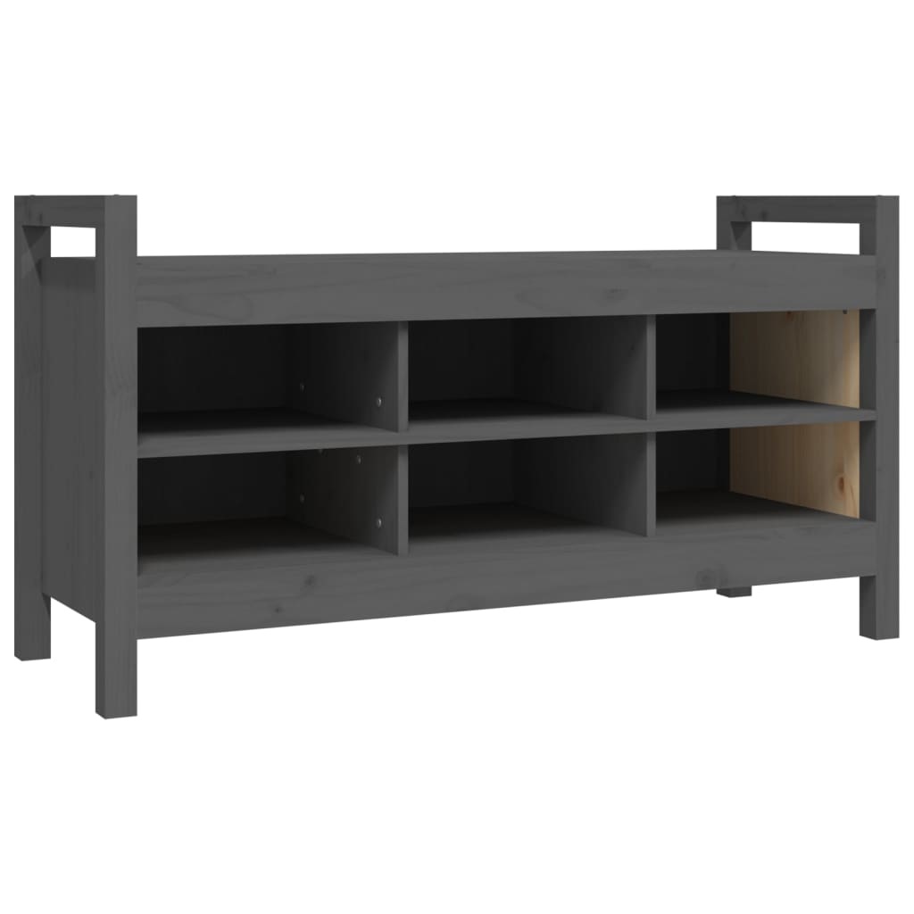 VidaXL Halbankje 110x40x60 cm massief grenenhout grijs