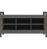VidaXL Halbankje 110x40x60 cm massief grenenhout grijs