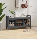 VidaXL Halbankje 110x40x60 cm massief grenenhout grijs