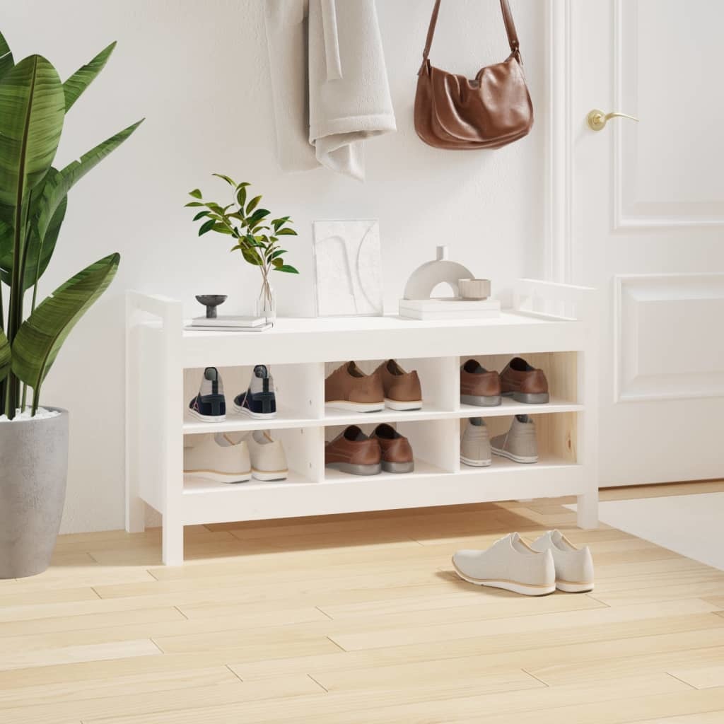 VidaXL Halbankje 110x40x60 cm massief grenenhout wit