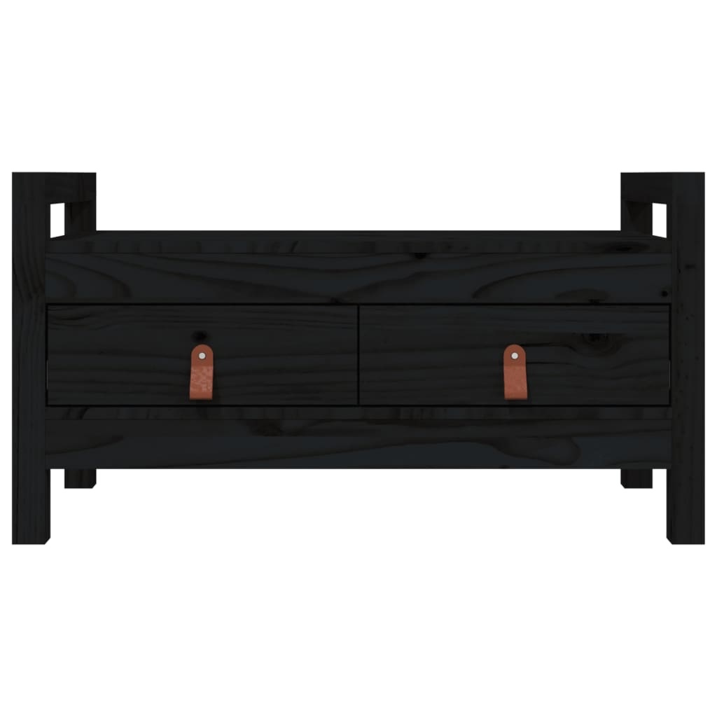 vidaXL Halbankje 80x40x43 cm massief grenenhout zwart