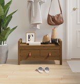 VidaXL Halbankje 80x40x43 cm massief grenenhout honingbruin